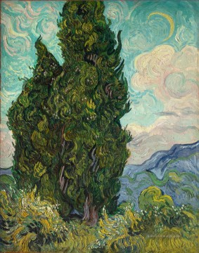 zwei reiter liegende figur Ölbilder verkaufen - Zwei Cypresses 2 Vincent van Gogh